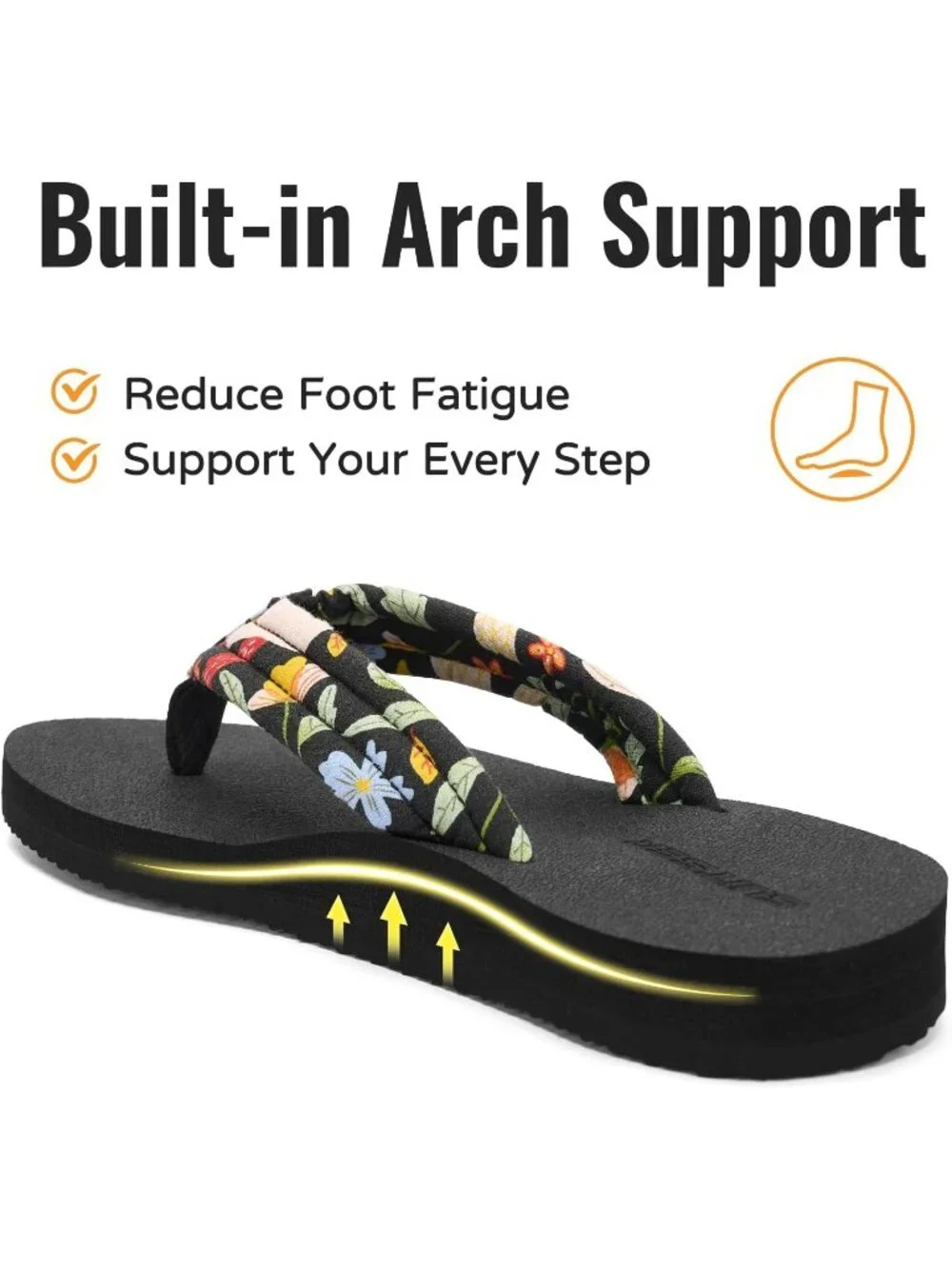 Women's Black Summer Lightweight Soft Fabric Straps Flip Flops Beach Sandals